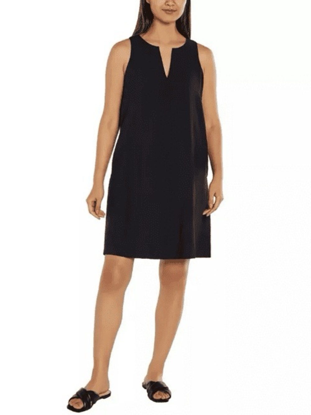 Banana Republic Women's Size XXL Black Textured Sleeveless Shift Dress w/Pockets